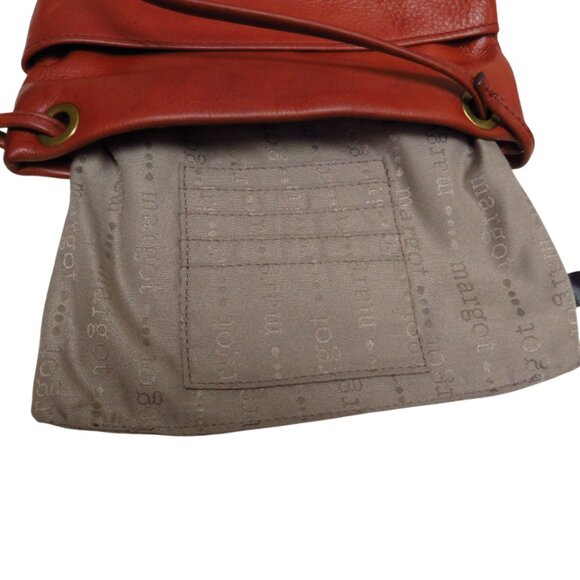 Buttery Soft Leather Bag Brown W/Light Brown Logo Print Lining - Picture 7 of 10